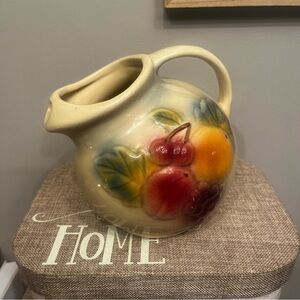 Shawnee Ball Pitcher, Fruit Pattern, No. 80, 1950s Vintage Pottery EUC
